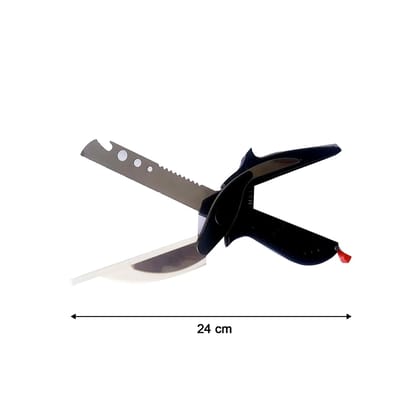 DHRUVINSRI Clever Cutter 4-in-1 Stainless Steel Tool: Knife & Scissors Combo for Multi-Purpose Cutting