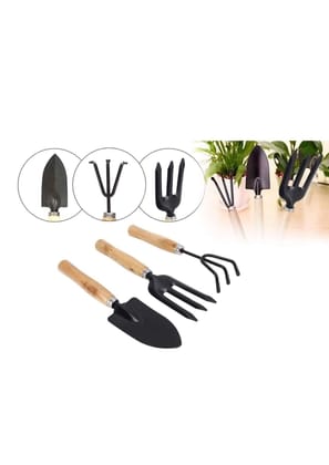 DHRUVINSRI Gardening Tools - Hand Cultivator Small Trowel Garden Fork (Set Of 3)