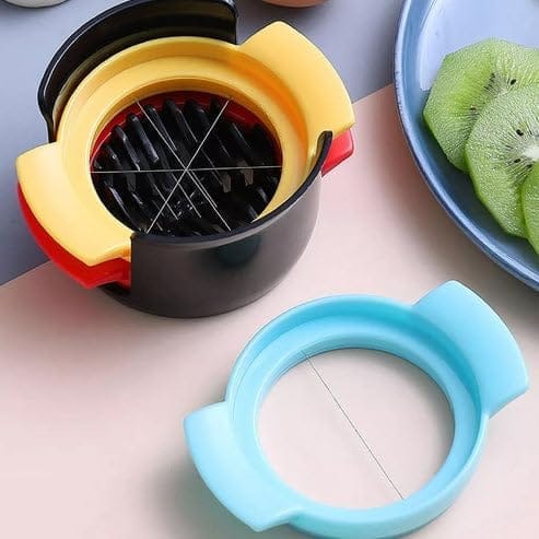 DHRUVINSRI 3-in-1 Stainless Steel Cutter – Multifunctional Kitchen Tool for Efficient Slicing, and Dicing – Stylish Multicolor Design, Pack of 1