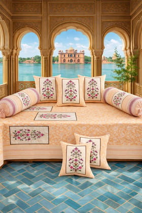 DHRUVINSRI Combo of 3 Single Bedsheets (60x90 in) & 3 Pillow Covers – Bamboo Cotton, Ultra Soft,Floral Printed Bed Sheets, Diwan & Sofa Covers