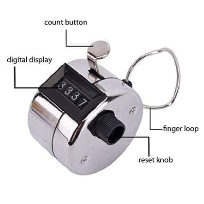 DHRUVINSRI 4-Digit Handheld Tally Counter Clicker – Portable, Easy-to-Use Number Counter for Accurate Tracking in Events, Sports, Inventory, and More