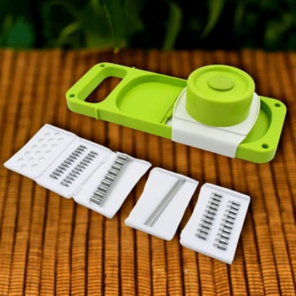 DHRUVINSRI Slicer for Kitchen 5 in 1 Foldable Vegetable Slicer Potato Cutter, Veggie Slicer, Onion Slicer, Julienne Grater with Protective Guards, Stainless Steel