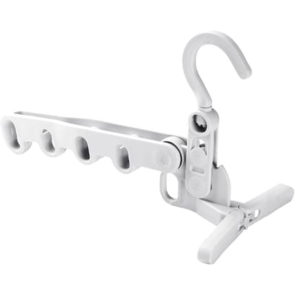 DHRUVINSRI 5 Holes Foldable Clothes Hanger, Travel Clothes Organiser, Multifunctional Clothes Hanger, Space-Saving wall Holder, Clothes Rack, Robust for Travel, Indoors.