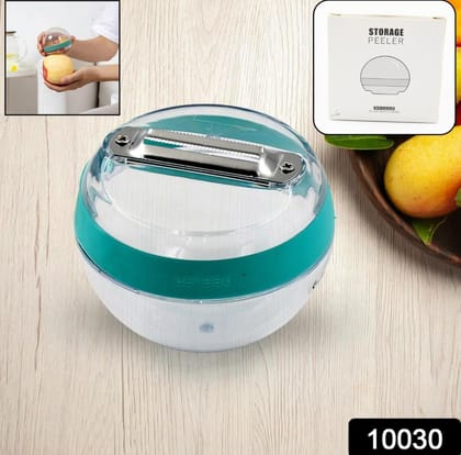 DHRUVINSRI Multifunctional Round Fruit and Vegetable Peeler with Removable Storage Container, Assorted Colors, 1 Piece