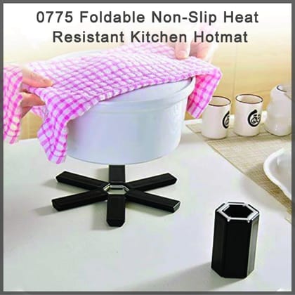 DHRUVINSRI Foldable Non-Slip Heat Resistant Kitchen Hotmat- 2 pcs Set +1 set FREE,  FDA approved Silicone and stainless steel- 3 set / box