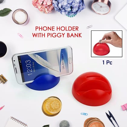 DHRUVINSRI 2in1 ABS Plastic Phone Holder Phone Stand with Coin Bank (1 Pc)