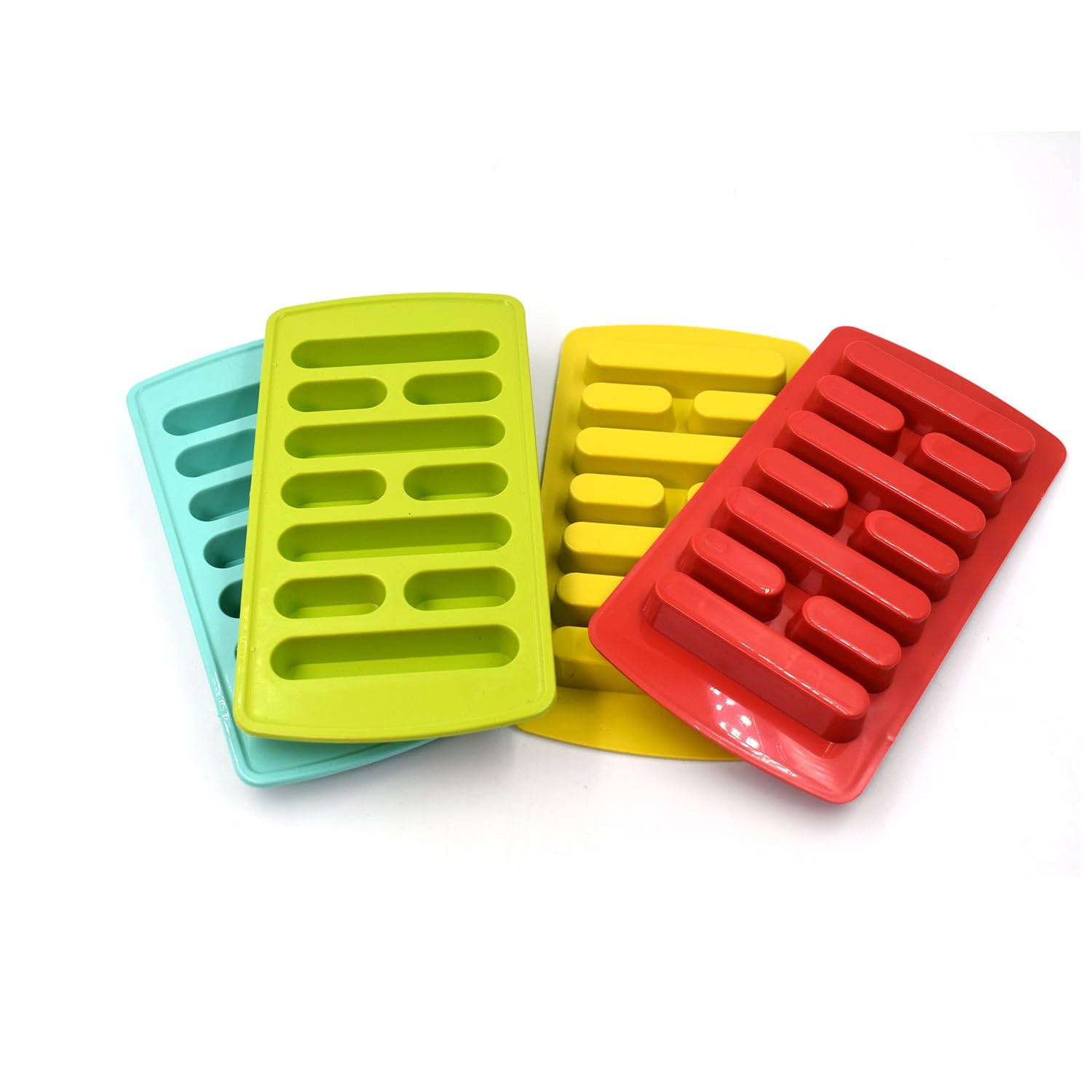 DHRUVINSRI Plastic Fancy Ice Tray Set – Multicolor, Lightweight and Easy-to-Carry Ice Cube Tray, Pack of 4 for Convenient Freezing and Party Use