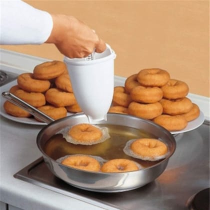 DHRUVINSRI Mini Donut Maker Dispenser – Convenient Plastic Vada/Meduwada Maker for Effortless, Shaped Homemade Donuts and Snacks, Ideal for Quick and Delicious Treats