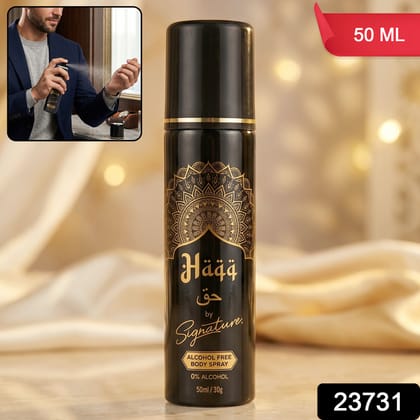  Signature Alcohol Free, Haqq Free Body Spray (1 Pc 50 Ml)-Premium Fragrance, Perfume, Body spray, grooming essentials, Pre Shave, After shave use, Brother gifting idea\, travel essential-1pc