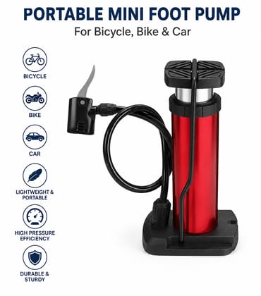 DHRUVINSRI Portable Mini Foot Pump For Bicyclebike And Car-1Pc