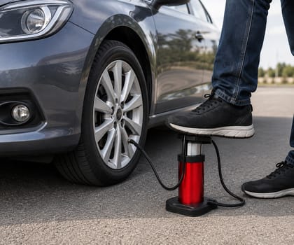 DHRUVINSRI Portable Mini Foot Pump For Bicyclebike And Car-1Pc