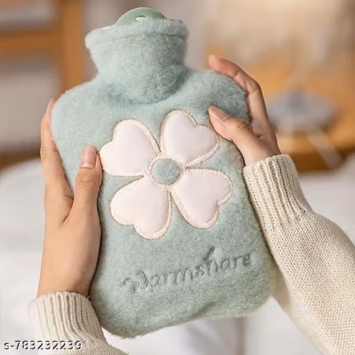 DHRUVINSRIHot Water Rubber Bag with Soft Cover【1 Liter】 Hot Water Bag for Period Cramps Pain Relief | Bed Warmer Hot & Cold Therapy Heating Bag for Shoulder,Back,Neck 【Garam Pani ki Theli】【1000ml】