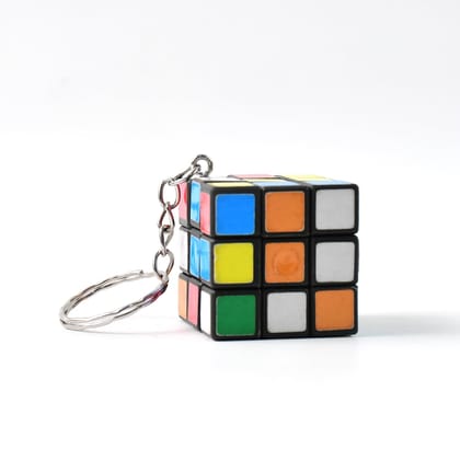 DHRUVINSRI Mini Cube Puzzle Game Key Chain 3.2 * 3.2 cms for Boy and Girl Magic Cube for Birthday Gift, 3x3 Puzzle Key Chain- 1pc