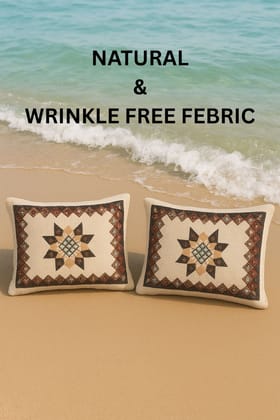DHRUVINSRI Double King bamboo Cotton Bedsheet Ethnic 100*108 Mandala Print, Natural cotton-Beige Color