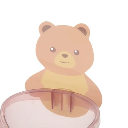 DHRUVINSRI Multipurpose Wall Mount Toothbrush Holder Plastic Stand for Toothpaste, Comb, Brush, Cream, Lotion Child Bathroom Cup Drain Waterproof Self-Adhesive, Teddy Bear