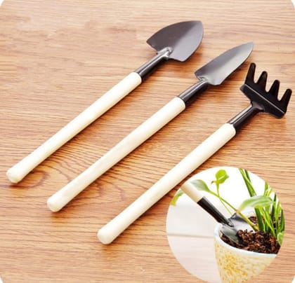DHRUVINSRI Child kids Garden Tools Set of 3 Pieces (Trowel, Shovel, Rake)
