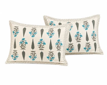Hand Block Print Luxury Super King Cotton Bedsheet 108x108 With 2 Pillow Covers, 250GSm, 144TC