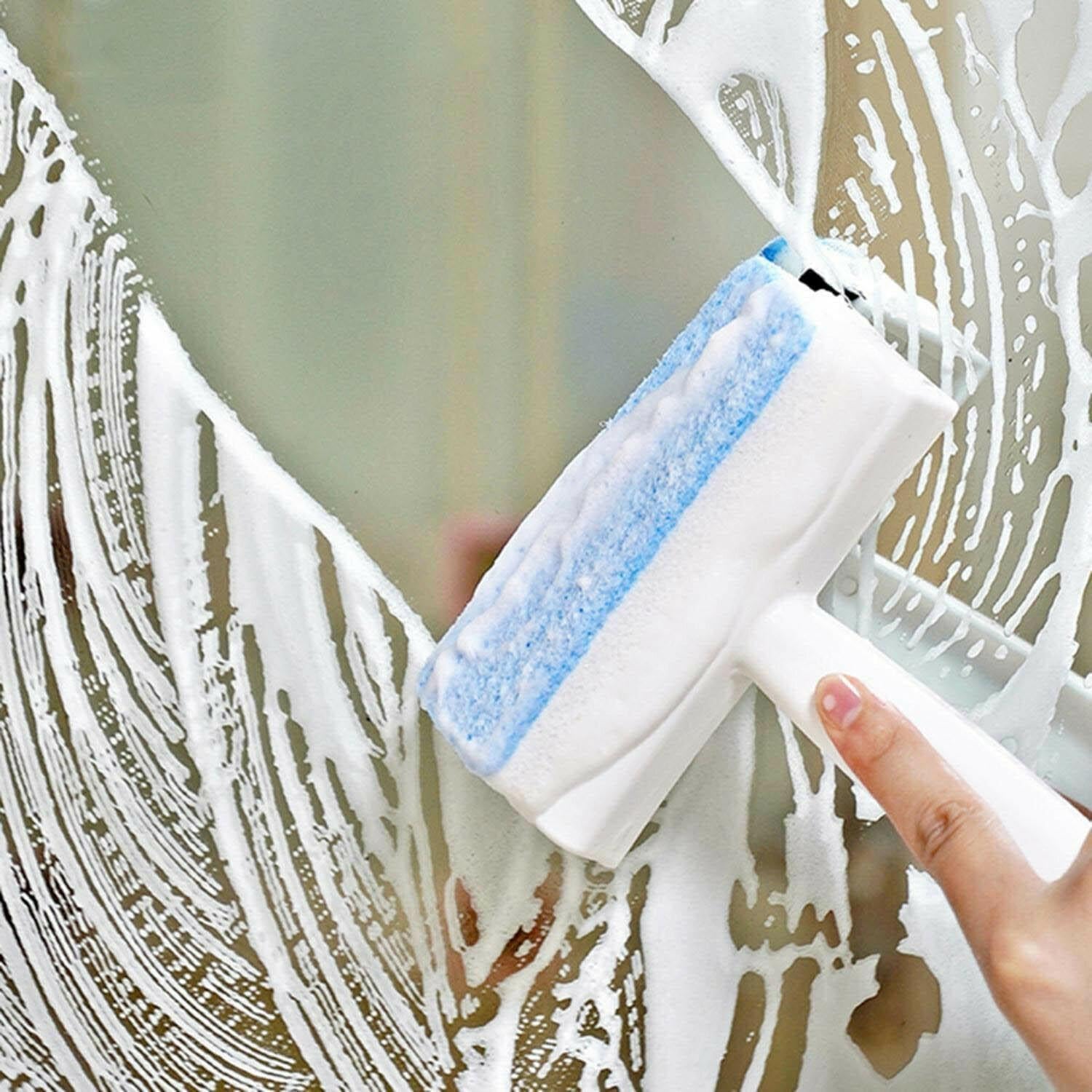 DHRUVINSRI. 22-in-1 Glass Wiper & Brush – Double-Sided Cleaner for Mirrors, Tiles & Windows Tile Cleaner, Bathroom Pot Cleaner, Glass Wipe Bathroom Wiper Window Glass Wiper
