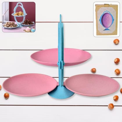 DHRUVINSRI Foldable Mirror Shape Fruit Plate & Candy Dish – Multi-Use Elegant Dried Fruit Tray for Home Decor, Parties, and Special Occasions (1 Set)