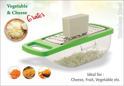 DHRUVINSRI 3-in-1 Cheese Grater/Slicer/Chopper with Stainless Steel – Ideal for Quick Cheese Prep and More