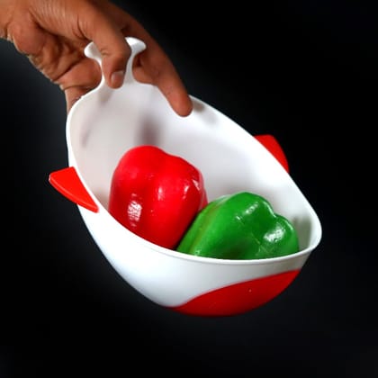 DHRUVINSRI Plastic Rice Pulses Fruits Vegetable Noodles Pasta Washing Bowl and Strainer