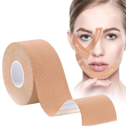 DHRUVINSRI Instant Face Lift Tape– Non-Surgical, Youthful Contouring (2.5 cm x 5m), Myofascial Face Tightening & Sculpting Tape for