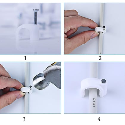DHRUVINSRI 200Pc 6 MM , 2 Sets, Cable Clip used in all kinds of wires to make them stuck and holded in walls etc-