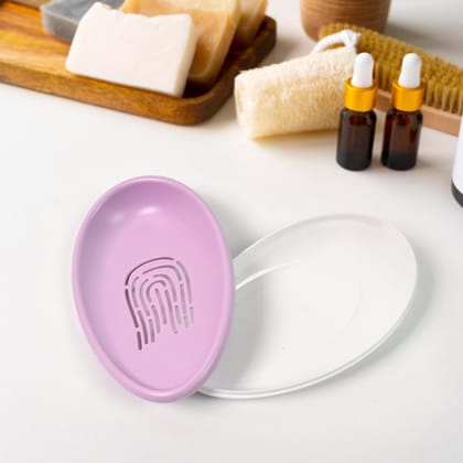 DHRUVINSRI Plastic Soap Dish with Drain, Soap Holder Double-Layer (1 Pc)