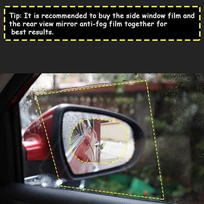 DHRUVINSRI Anti-Fog, Anti-Scratch, and Waterproof HD Clear Rearview Car Mirror Film – Protective Sticker for Visibility and Safe Driving on Car Mirrors & Side Windows