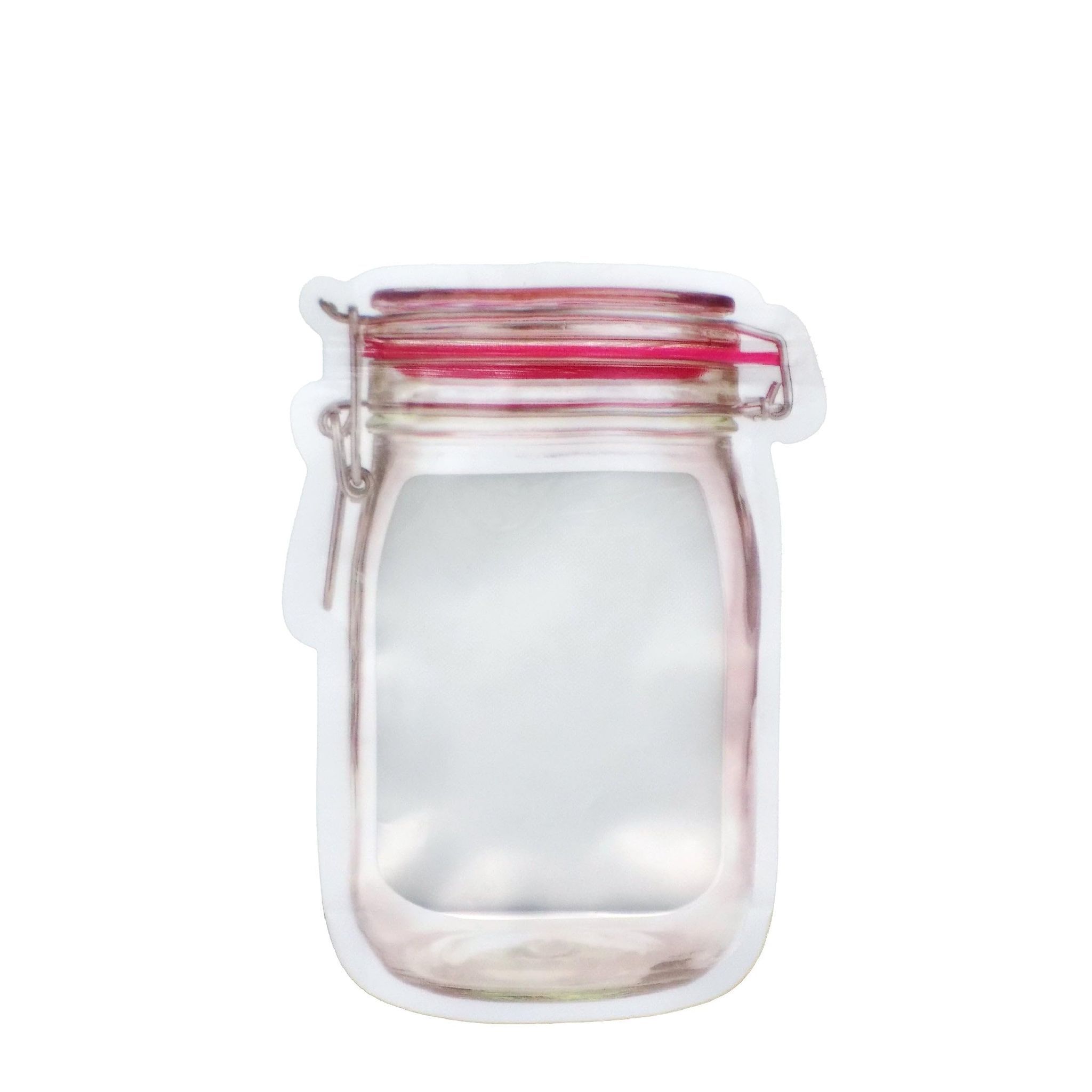 DHRUVINSRI Reusable Airtight Seal Plastic Food Storage Mason Jar Zipper 500ml-Set of 5 Jar Zippers